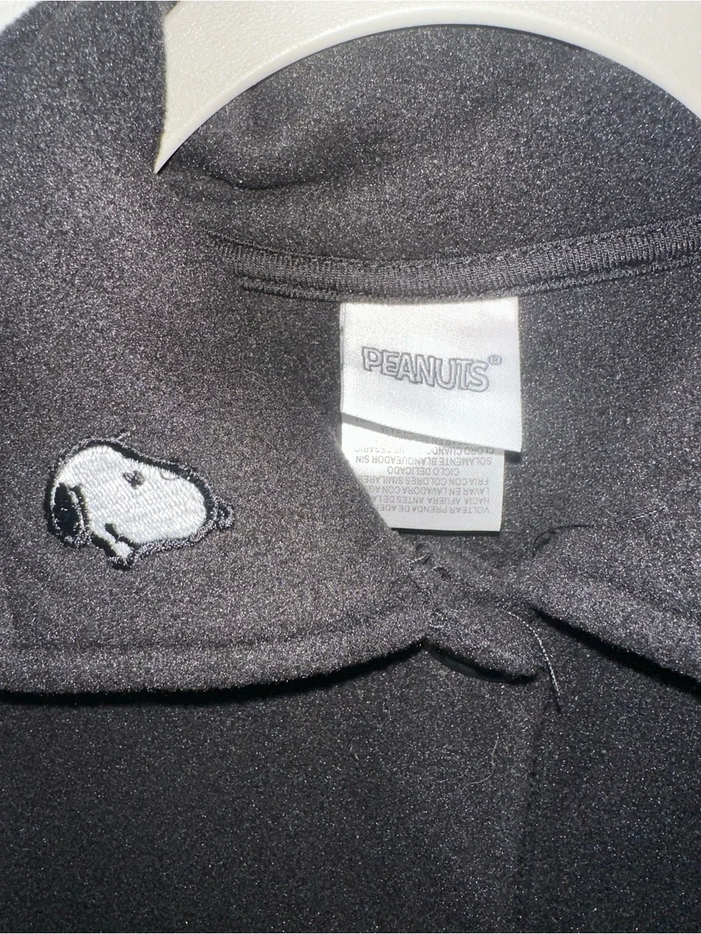Peanuts Black Fleece Jacket with Character Embroidery ladies 4/6 Small